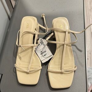 Zara Women's Beige Strappy Heels size 37